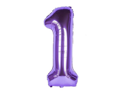 Picture of FOIL BALLOON NUMBER 1 PURPLE 40 INCH
